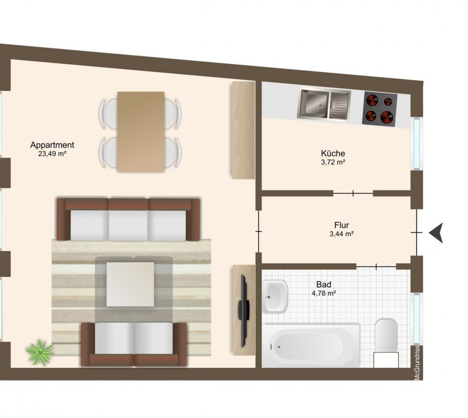 Grundriss Etagenwohnung M�nchen