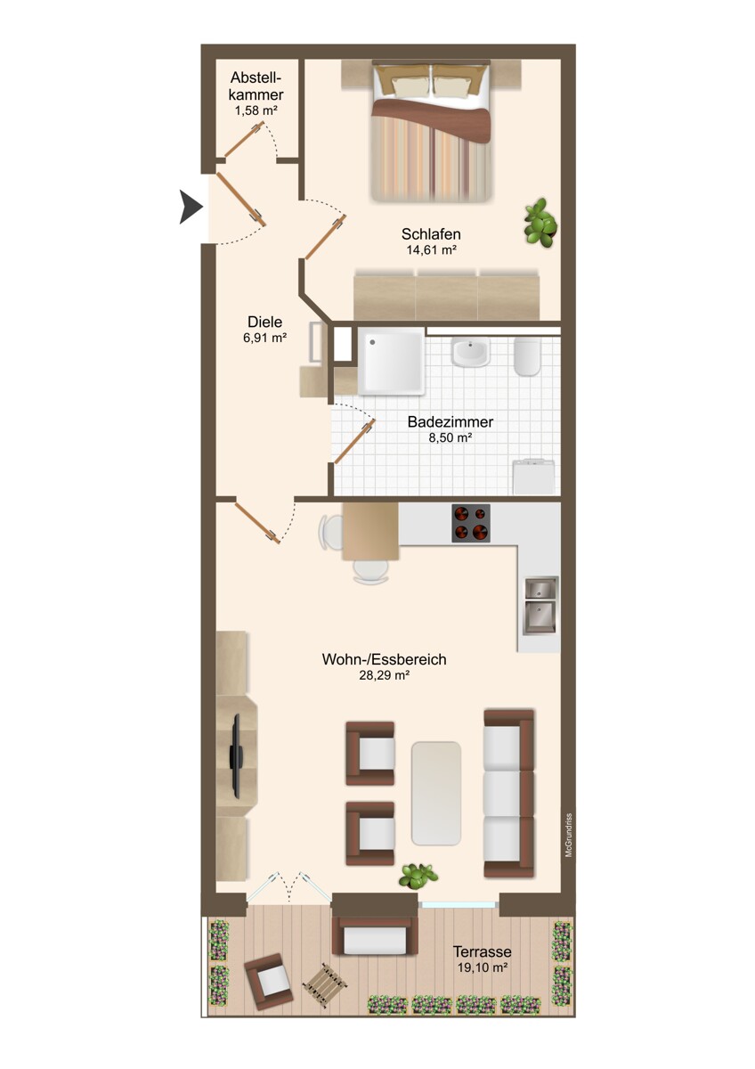 Grundriss Erdgeschosswohnung Grafrath