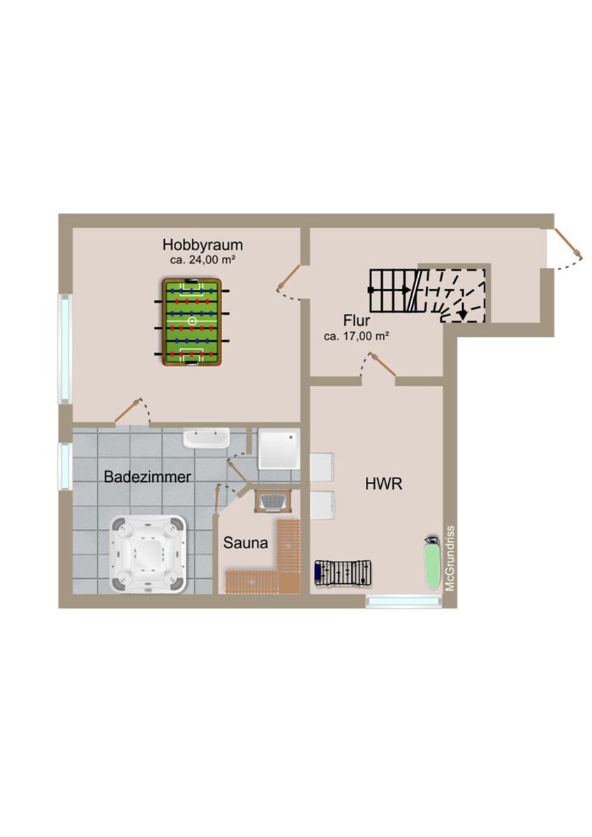 Untergeschoss Erdgeschosswohnung Gr�felfing