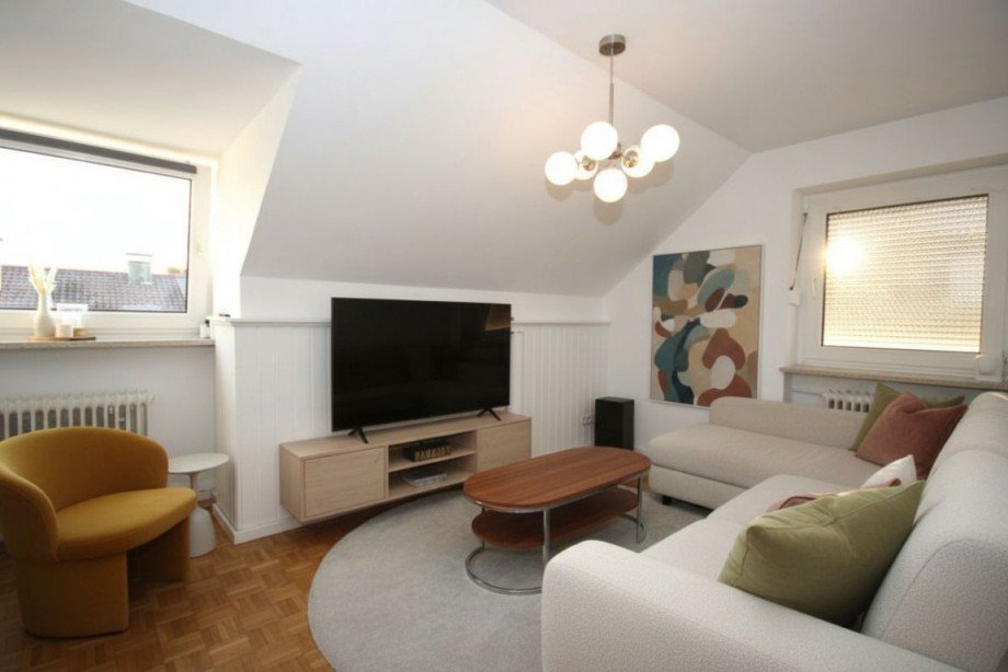 KI generiert Wohnzimmer Mehrfamilienhaus Planegg