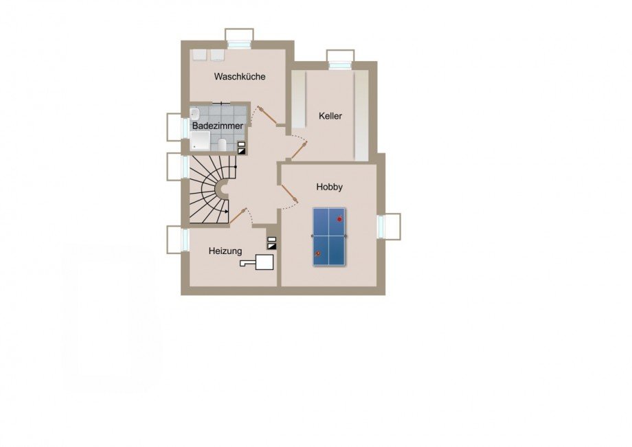 Grundriss Kellergeschoss Einfamilienhaus Planegg / Martinsried