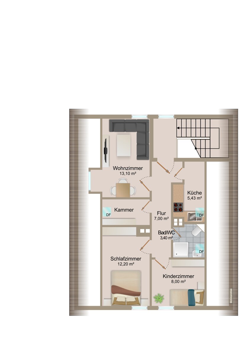 Grundriss DG Mehrfamilienhaus Planegg