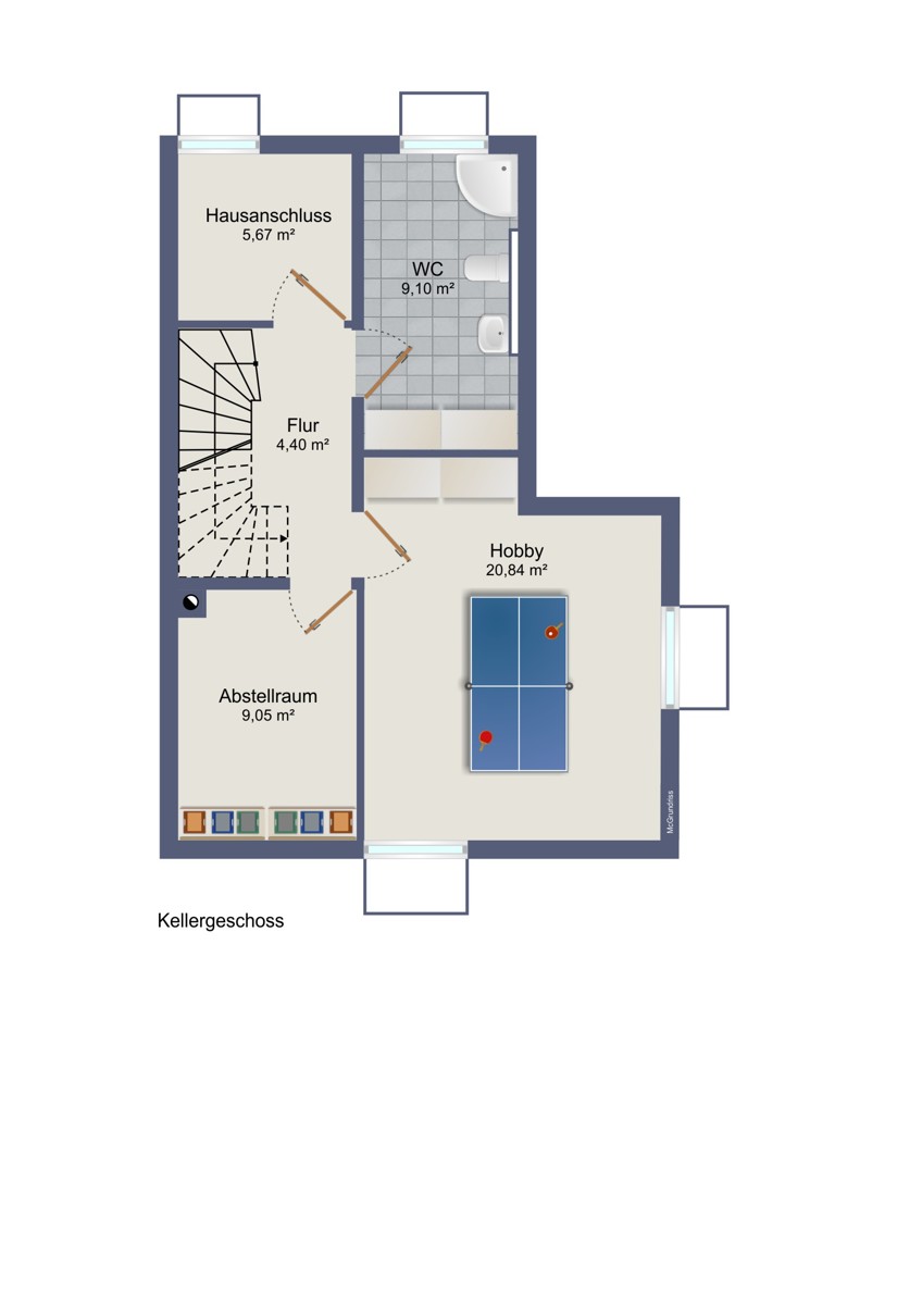 Grundriss UG Haus M�nchen