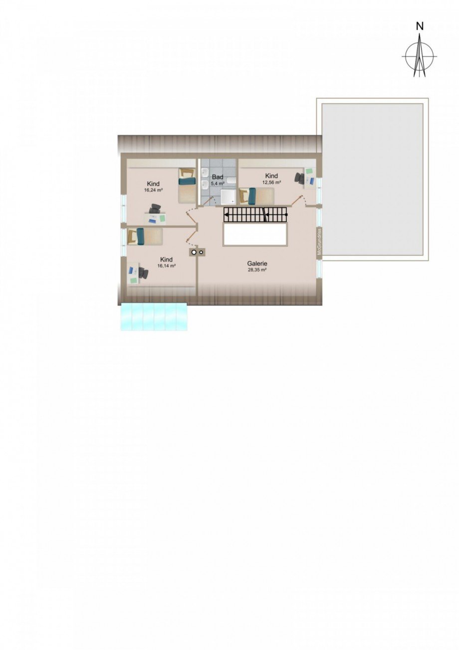 Grundriss Obergeschoss Einfamilienhaus Olching