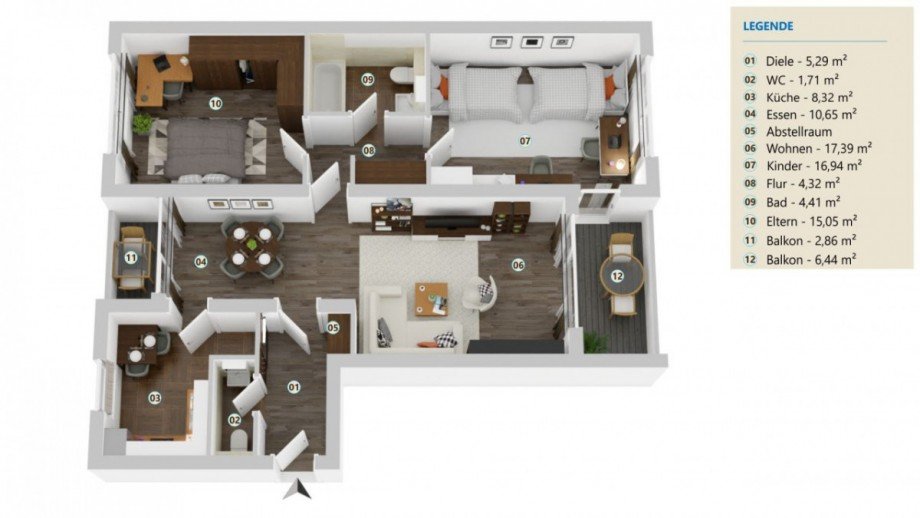 Grundriss Etagenwohnung Puchheim