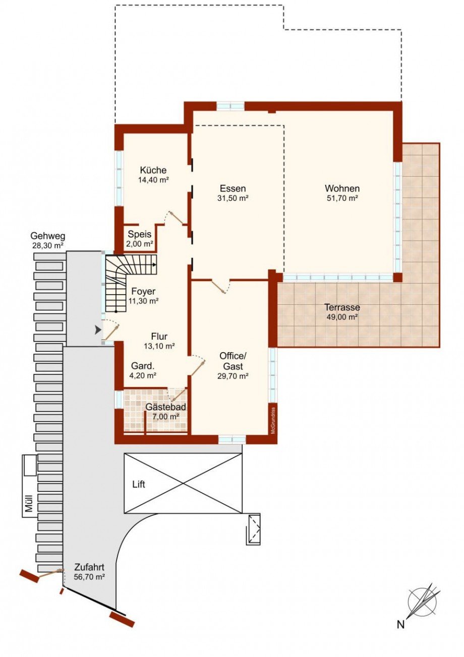 Bauhaus Villa EG Einfamilienhaus Gr�felfing