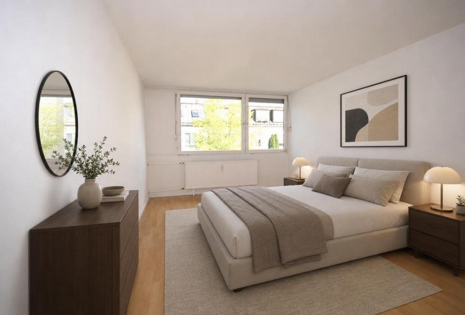 Schlafzimmer KI generiert Etagenwohnung M�nchen