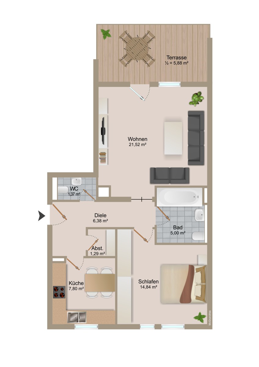 Grundriss Erdgeschosswohnung Gilching